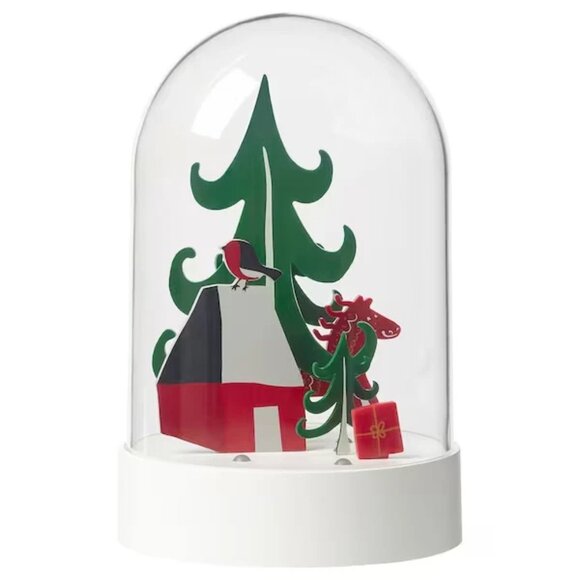 Ikea STRALA LED Christmas decorative table lamp, dome forest 7" Winter Light - Picture 2 of 11